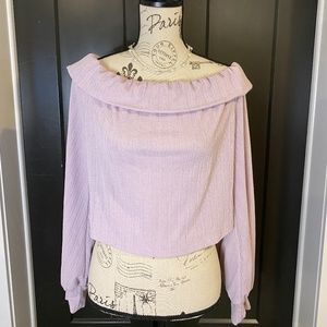 FASHION NOVA LIGHT PURPLE LAVENDER OFF THE SHOULDER LONG SLEEVE - L/XL